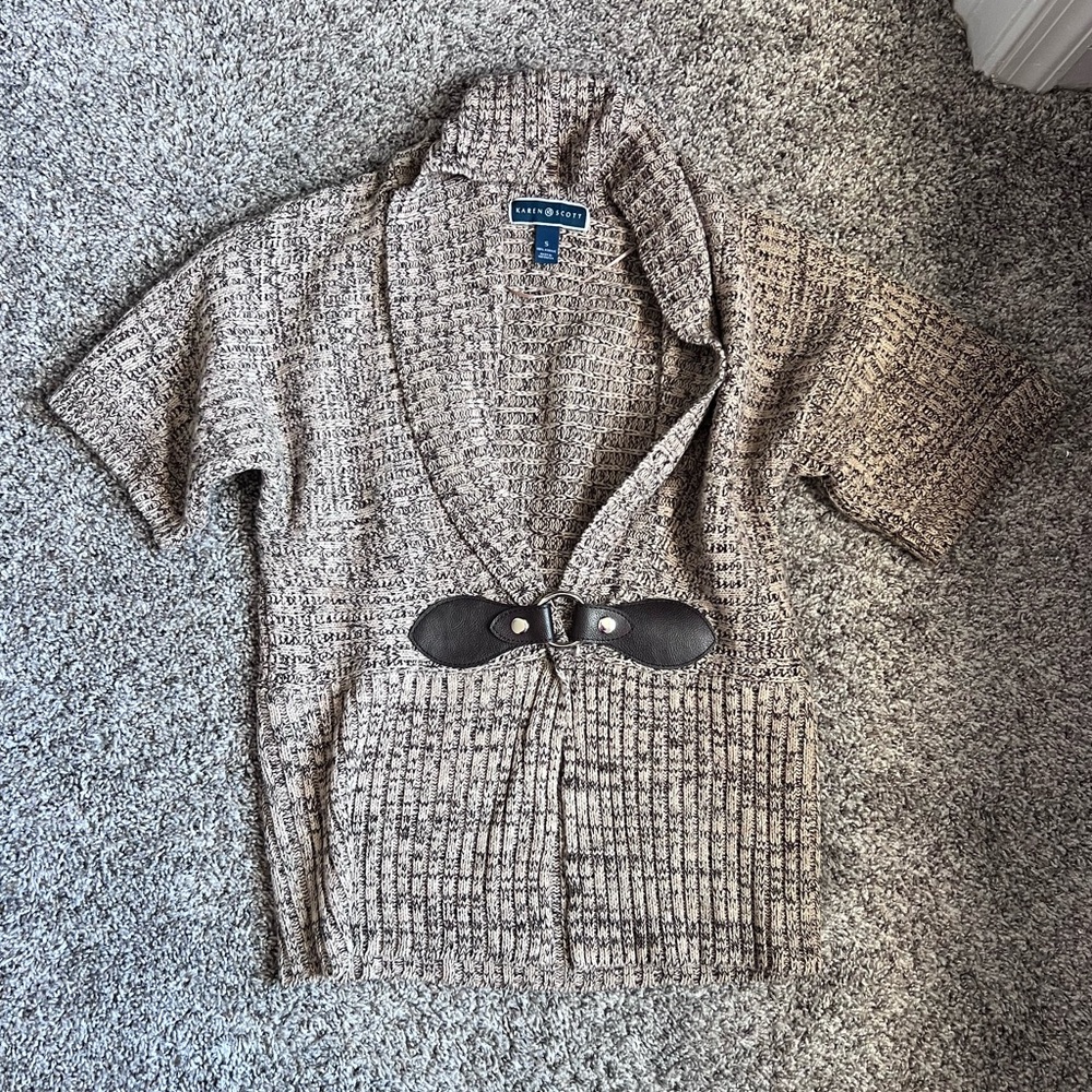 Karen Scott Brown Knit Tee Sweater